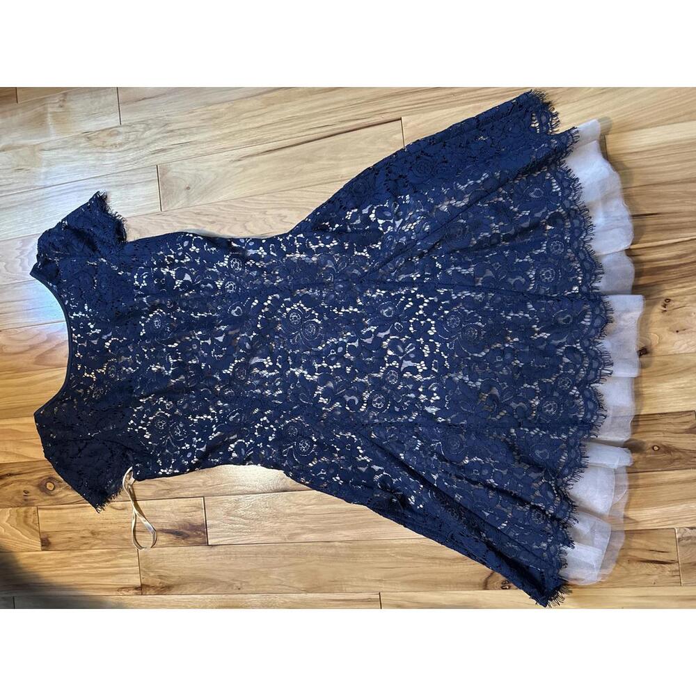 Gorgeous Eliza J Navy/Blush Lace Dress! Sz 6